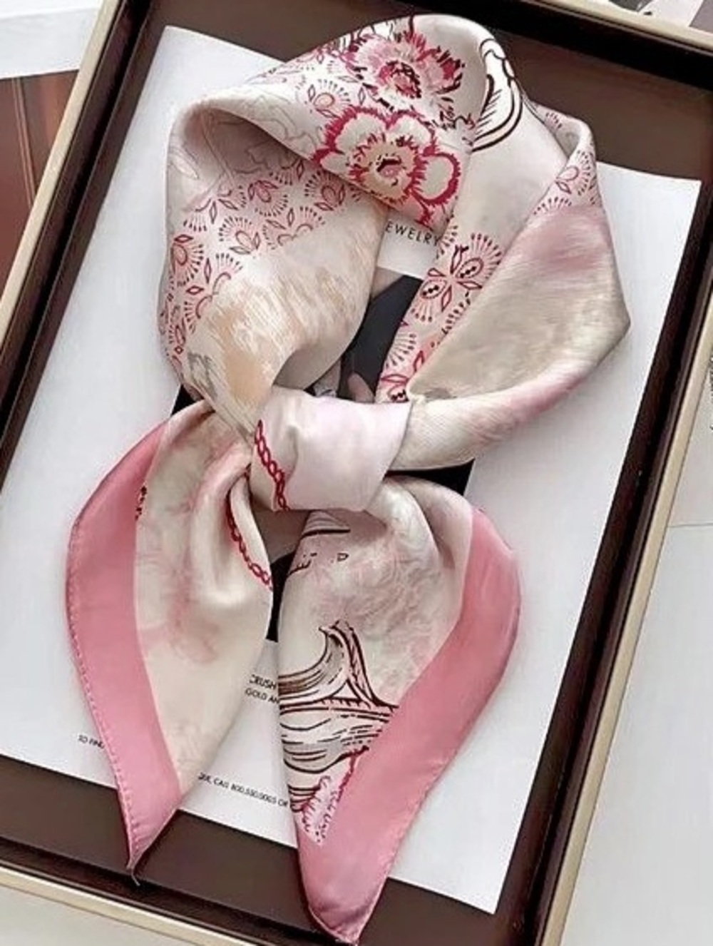 Pink & White Printed Scarf